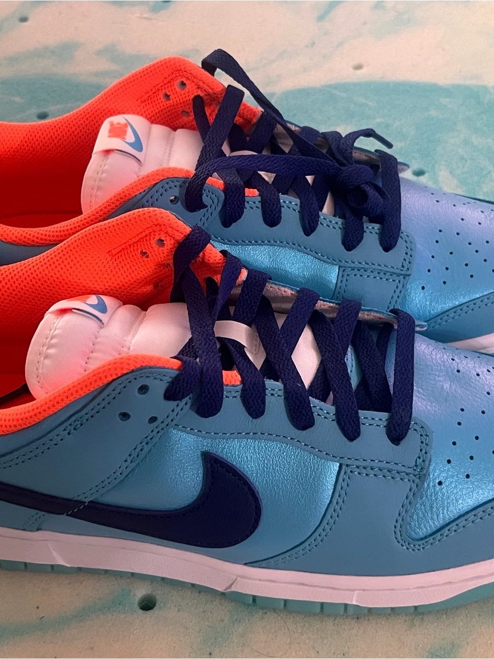 NIKE DUNK LOW SE BALTIC BLUE/TOTAL ORANGE MENS SIZE 10 ***NWOB***